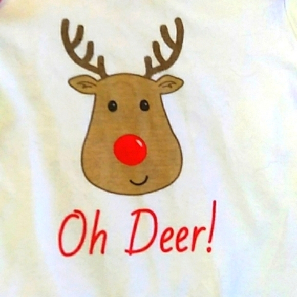 Baby Christmas Oh Deer Christmas One Piece 0-3 Months - Picture 3 of 5